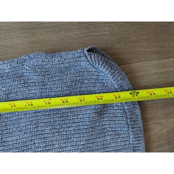 Talbots Womens Blue Ribbed Knit Sweater With Foldover Collar Size L - Picture 7 of 8